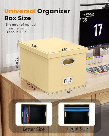2 Pack File Storage Organizer Box, Portable Document Box - Image 2