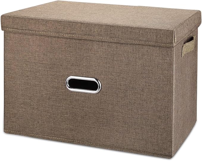 Large Linen Fabric Foldable Storage Bins by Unknown