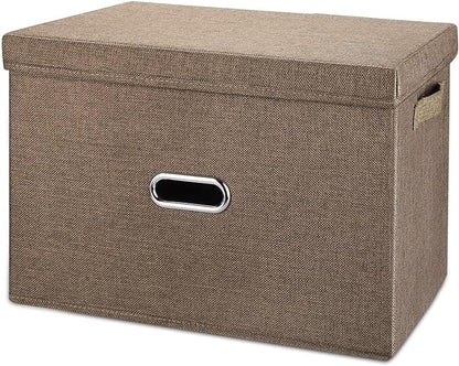 Large Linen Collapsible Storage Bins by Unknown