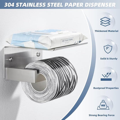 APLusee Brushed Nickel Toilet Paper Holder - Image 7