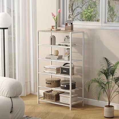 HOMEFORT Shoe Rack 6-Tier, Shoe Storage Shelf, Industrial Shoe Tower, Narrow - Image 5