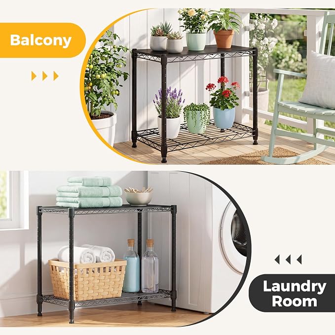 NEWBULIG 2-Tier Wire Storage Shelves, 200 lbs Heavy Duty Steel Rack, tool-free - Image 8