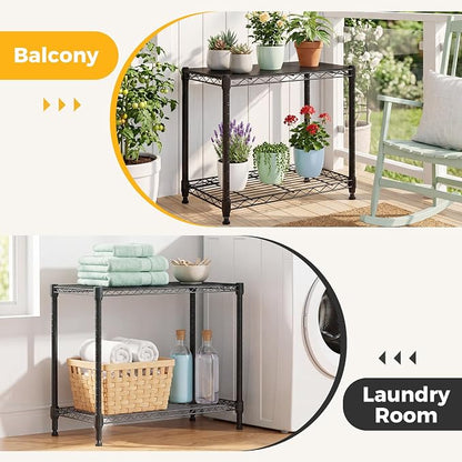 NEWBULIG 2-Tier Wire Storage Shelves, 200 lbs Heavy Duty Steel Rack, tool-free - Image 8