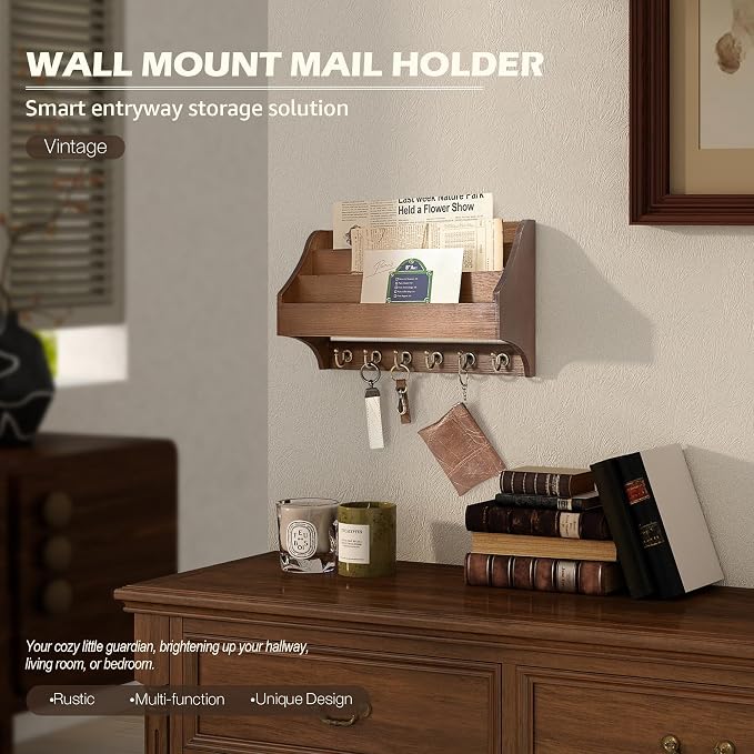 Rebee Vision Pine Wood Key Holder Wall Mount - Image 3