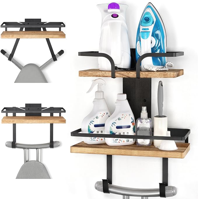 VINAEMO Ironing Board Hanger Wall Mount, 2-Layer Iron and Ironing Board Holder by VINAEMO
