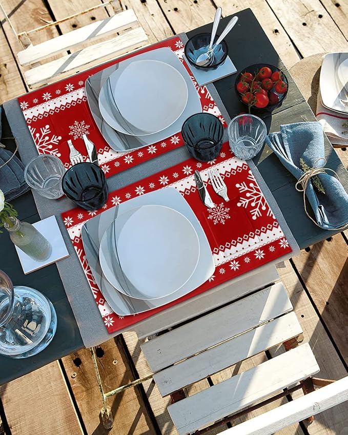 Christmas Winter Snowflake Placemats Set of 6 - Image 4