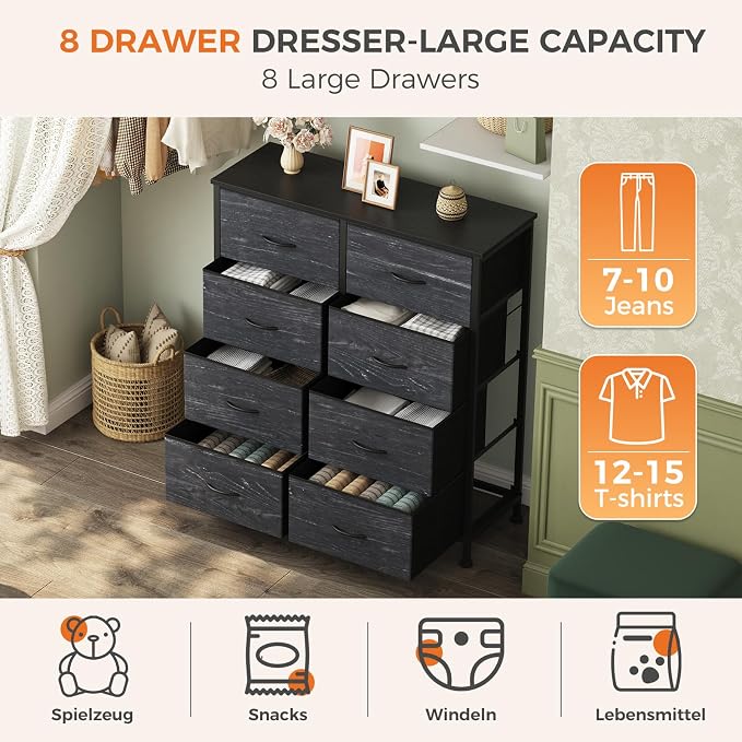 Sweetcrispy 8 Drawer Fabric Dresser - Image 4