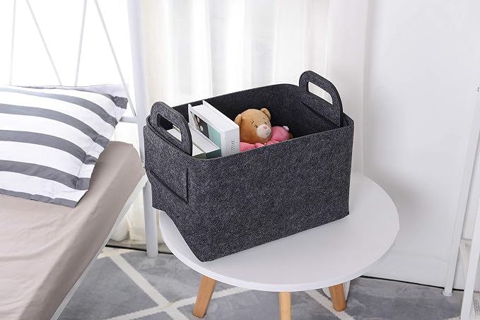 Minoisome Storage Basket Felt Storage Bin Collapsible& Convenient Box Organizer - Image 3