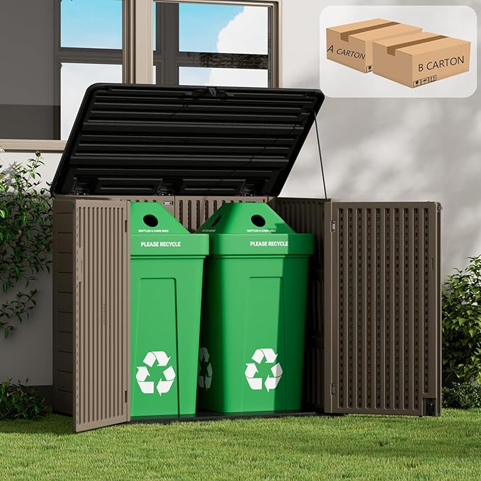 ZZM Large Outdoor Storage Shed, 48 Cu Ft Resin Versatile Storage Cabinet - Image 6