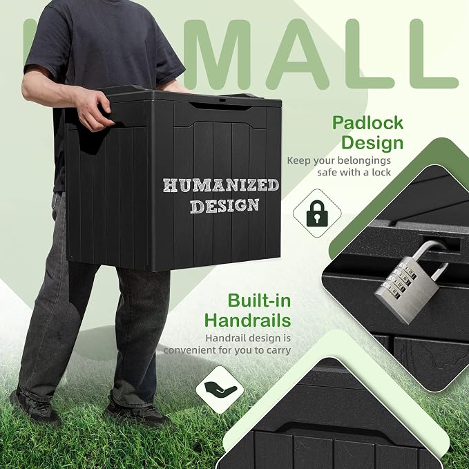 Homall 31 Gallon Resin Deck Box Waterproof Outdoor Storage Lockable Indoor - Image 2