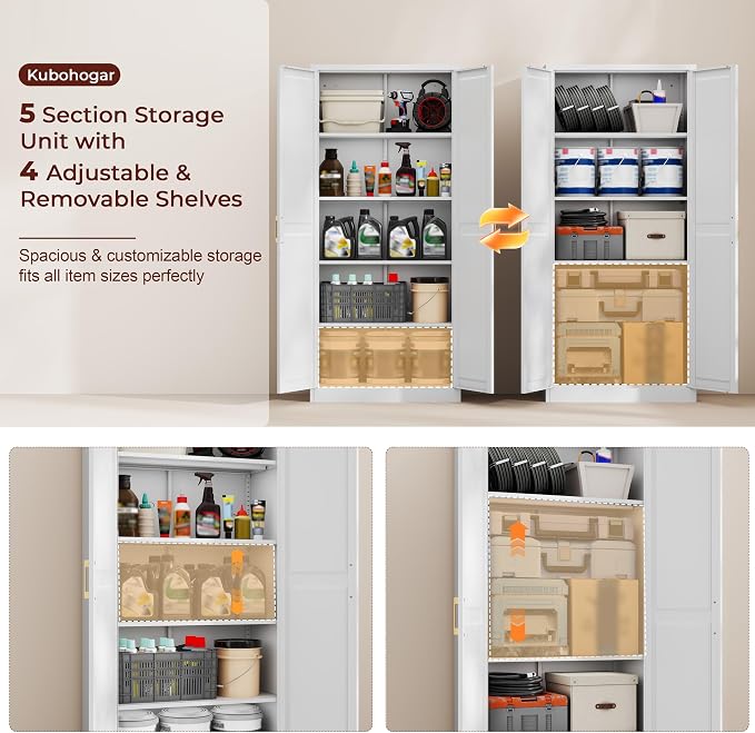 71" Tall Metal Kitchen Pantry Cabinet, Storage Cabinet - Image 4