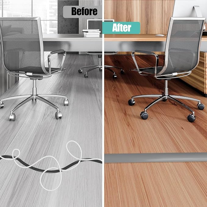 Floor Cord Cover Self Adhesive Cord Hider, 10FT Cable Management, Extension - Image 5