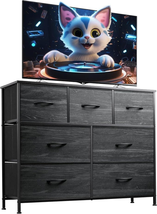 WLIVE 7 Drawer Dresser TV Stand, Entertainment Center, Media Console Table by WLIVE