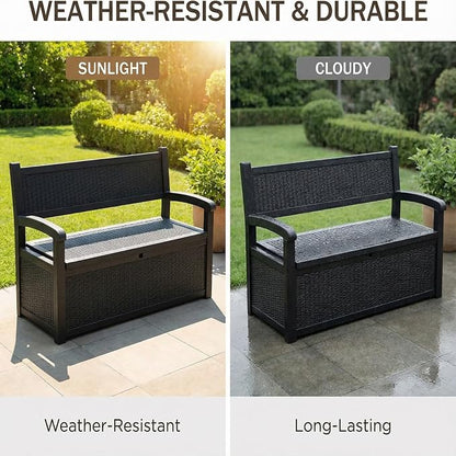 80 Gallon Outdoor Storage Bench, Waterproof Patio Deck Box - Image 6