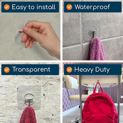 GLUIT Adhesive Wall Hooks for Hanging Heavy Duty 22 lbs Hooks for Walls No - Image 5