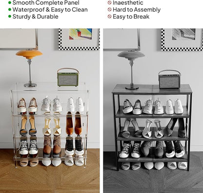 Aquiver 4-Tier Acrylic Shoe Rack - Image 6