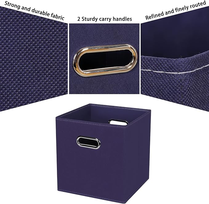 Fabric Cubby Storage Bins, Cube Organizer Bin Foldable Storage Boxes - Image 7