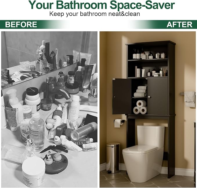 Nuturelly Over The Toilet Storage Cabinet, Bathroom Storage Organizer - Image 4