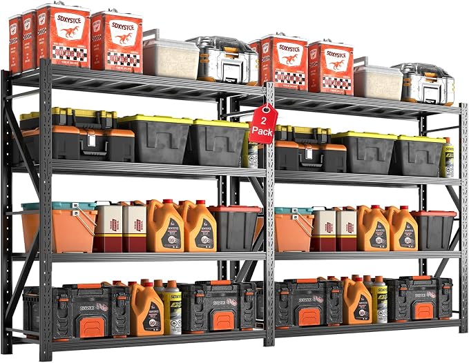 Metal Garage Shelving Unit, Heavy Duty Adjustable Industrial Storage Shelves by Unknown