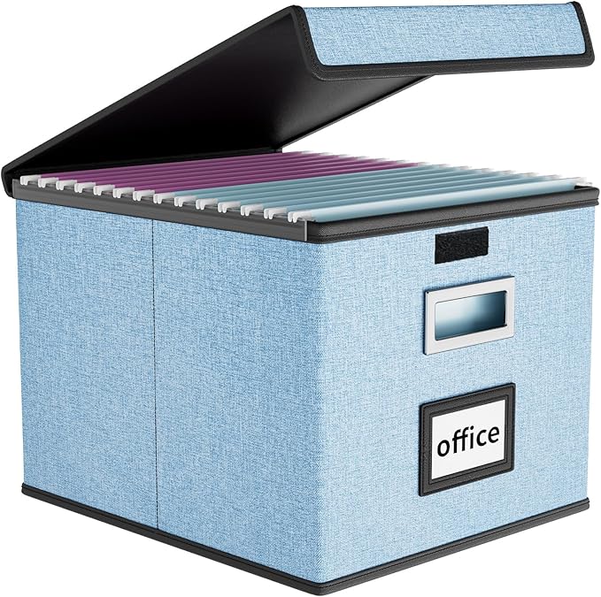 File Organizer Box with Lids, Collapsible File Folder Organizer | File Box with by Huolewa