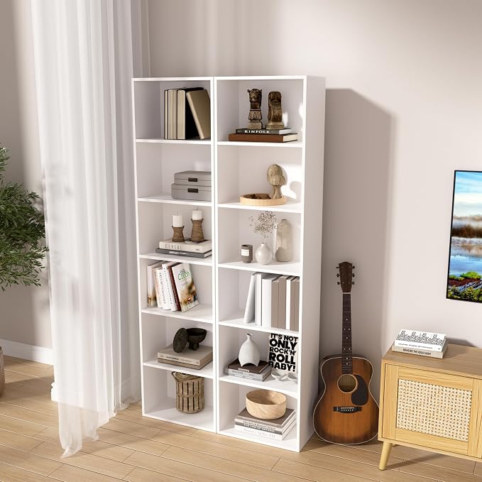 Wooden 6 Cube Storage Organizer, 6 Tier Closet Organizers Storage Cubes Display - Image 6