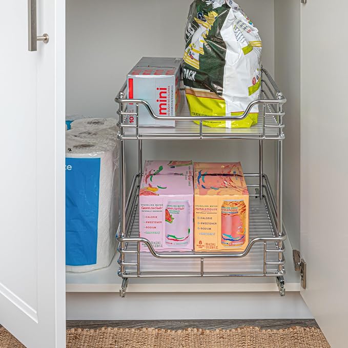 Household Essentials Glidez Chrome-Plated Steel Pull-Out/Slide-Out Storage - Image 2