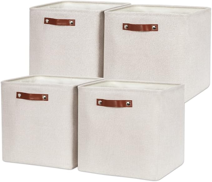 HNZIGE 13x13x13 Cube Storage Bins, Fabric Storage Cubes Baskets by HNZIGE