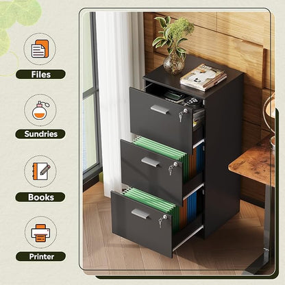 DEVAISE 3 Drawer Wood File Cabinet - Image 4