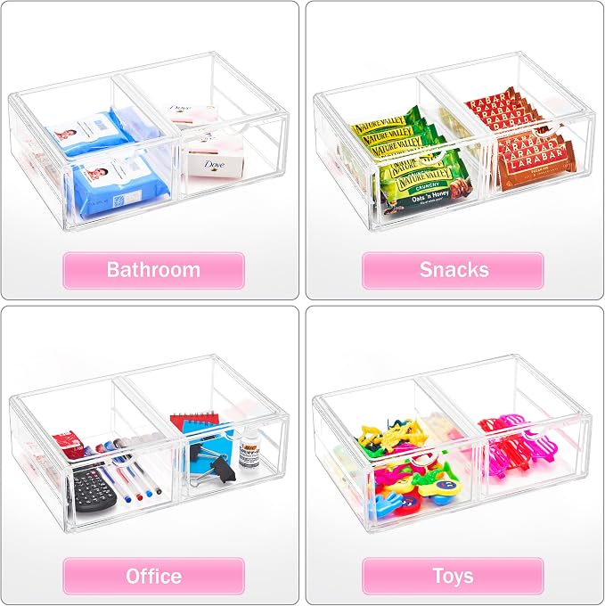 Sorbus Large Stackable Acrylic Drawers - Image 6