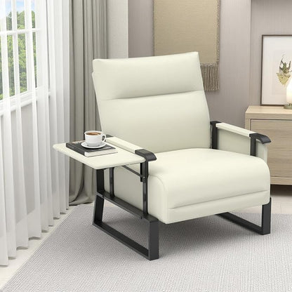 Upholstered Accent Chair, Modern Faux Leather Sofa Chair - Image 9