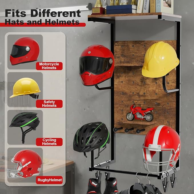 Helmet Holder Wall Mount, Motorcycle Helmet Stand, Motorcycle Accessories - Image 2