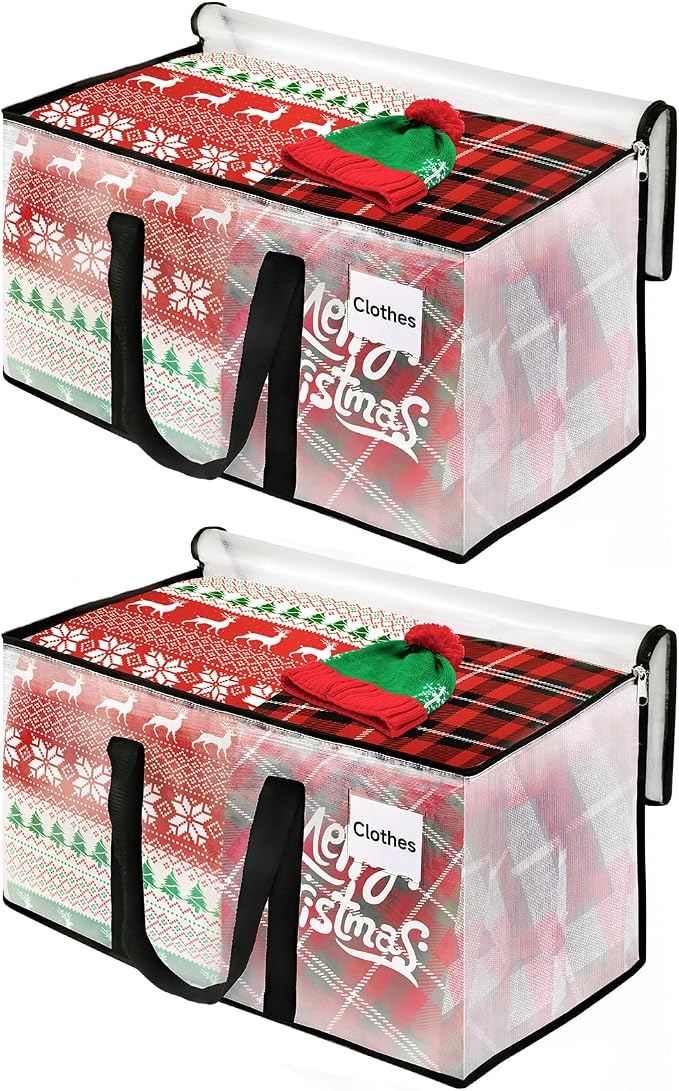 BlissTotes 2-Pack Heavy Duty Extra Large Clear Moving Bags, Reinforced Handles by BlissTotes