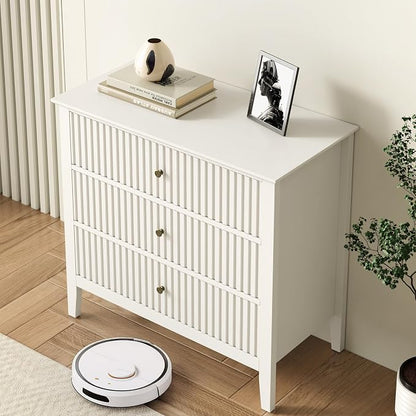 RoyalCraft Large 3 Drawer Dresser Set of 2, Fluted Wood Chest of Drawers - Image 9