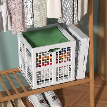 Sadstory 36 L Plastic Folding Storage Crate, Collapsible Crates, 3 Packs | - Image 5