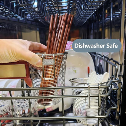 Dish Rack, Stainless Steel Kitchen Drain Basket, Compact Utensil Drying Rack - Image 6