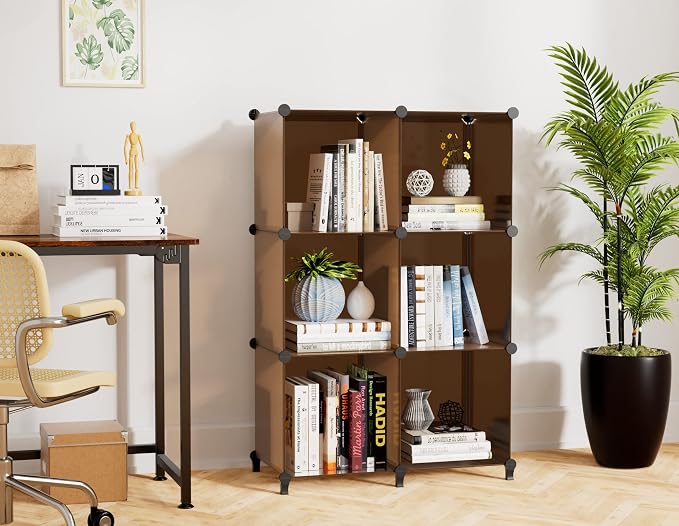 6-Cube Storage Organizer, Closet Organizer Storage Shelf Bookcase Bookshelf - Image 2