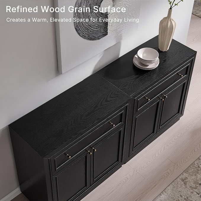 ACCOHOHO Modern Farmhouse Buffet Cabinet, 31.5" Sideboard Credenza, Modular - Image 6