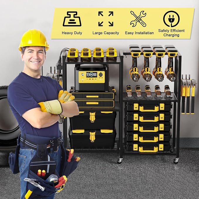 6-Tier Large Power Tool Organizer Cart - Image 7