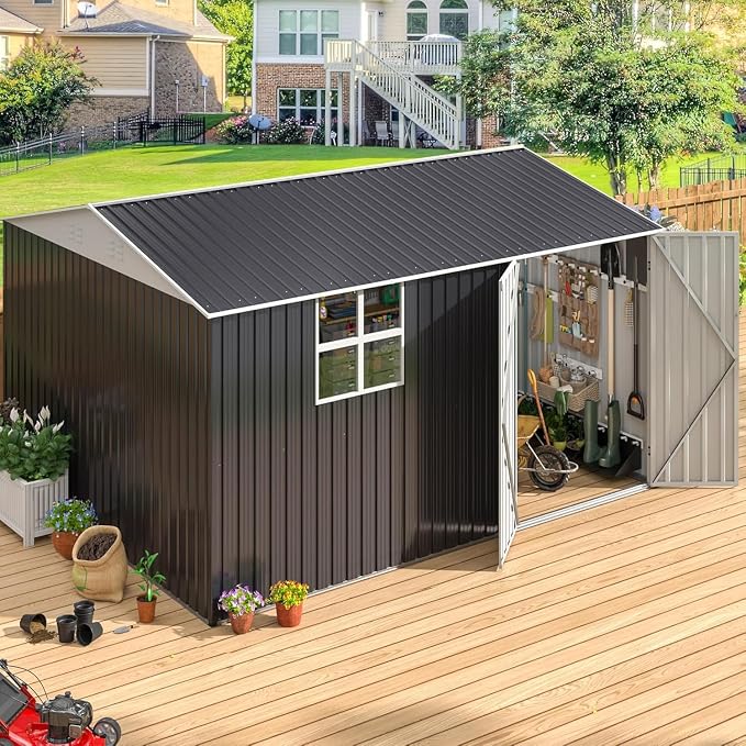 Polar Aurora 10X12 FT Metal Outdoor Storage Shed - Image 8