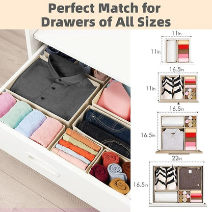 Criusia Drawer Organizer Clothes, 8 Pack Underwear Drawer Organizer, Foldable - Image 5