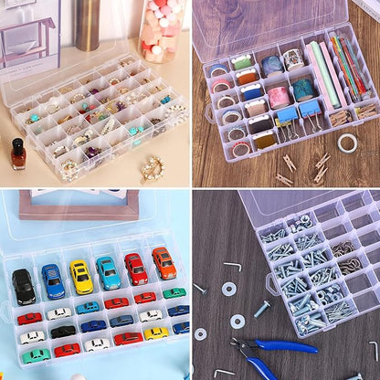 OUTUXED 8 Pack 36 Grids Clear Plastic Storage Boxes - Image 6
