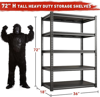 REIBII 72" H Garage Shelving Load 2500Lbs - Image 9