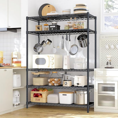 5 Tier Storage Shelves 71" H Wire Shelving Adjustable Metal Shelving, 1000LBS - Image 2