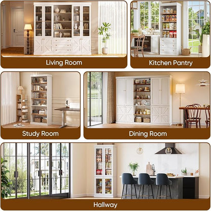 Vyre 70.8" Tall Farmhouse Kitchen Pantry Cabinet - Image 8