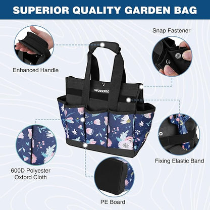WORKPRO Garden Tool Bag, 9-Pocket Heavy Duty Oxford Tote Bag, Gardening Tool - Image 5