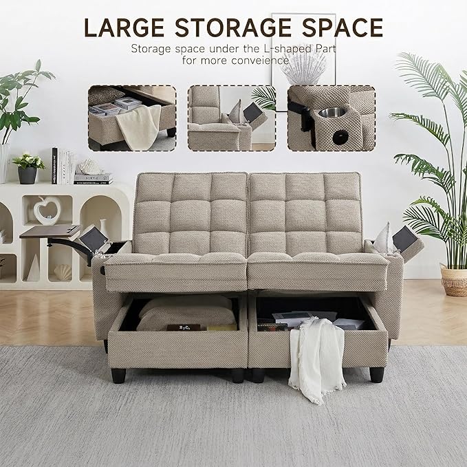 70.9" Chaise Lounge Chair Indoor, Oversized Boucle Upholstered Sofa Bed - Image 6