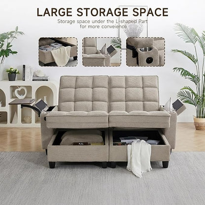 70.9" Chaise Lounge Chair Indoor, Oversized Boucle Upholstered Sofa Bed - Image 6
