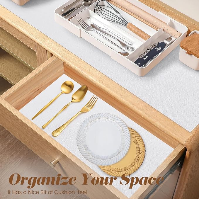 Drawer Shelf Liner for Kitchen Cabinets, Non Adhesive Slip Resistant Shelf - Image 6