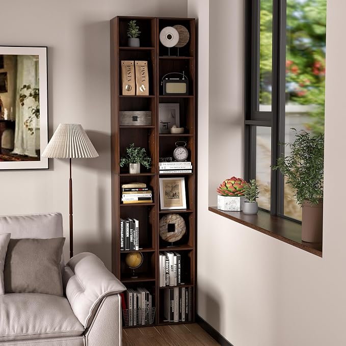 8-Cube Storage Organizer Bookcase, Tall Narrow Bookshelf - Image 5