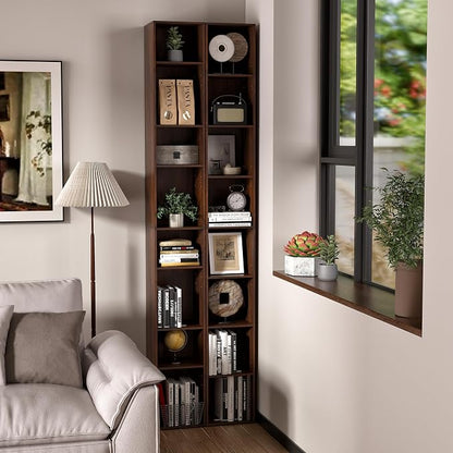 8-Cube Storage Organizer Bookcase, Tall Narrow Bookshelf - Image 5
